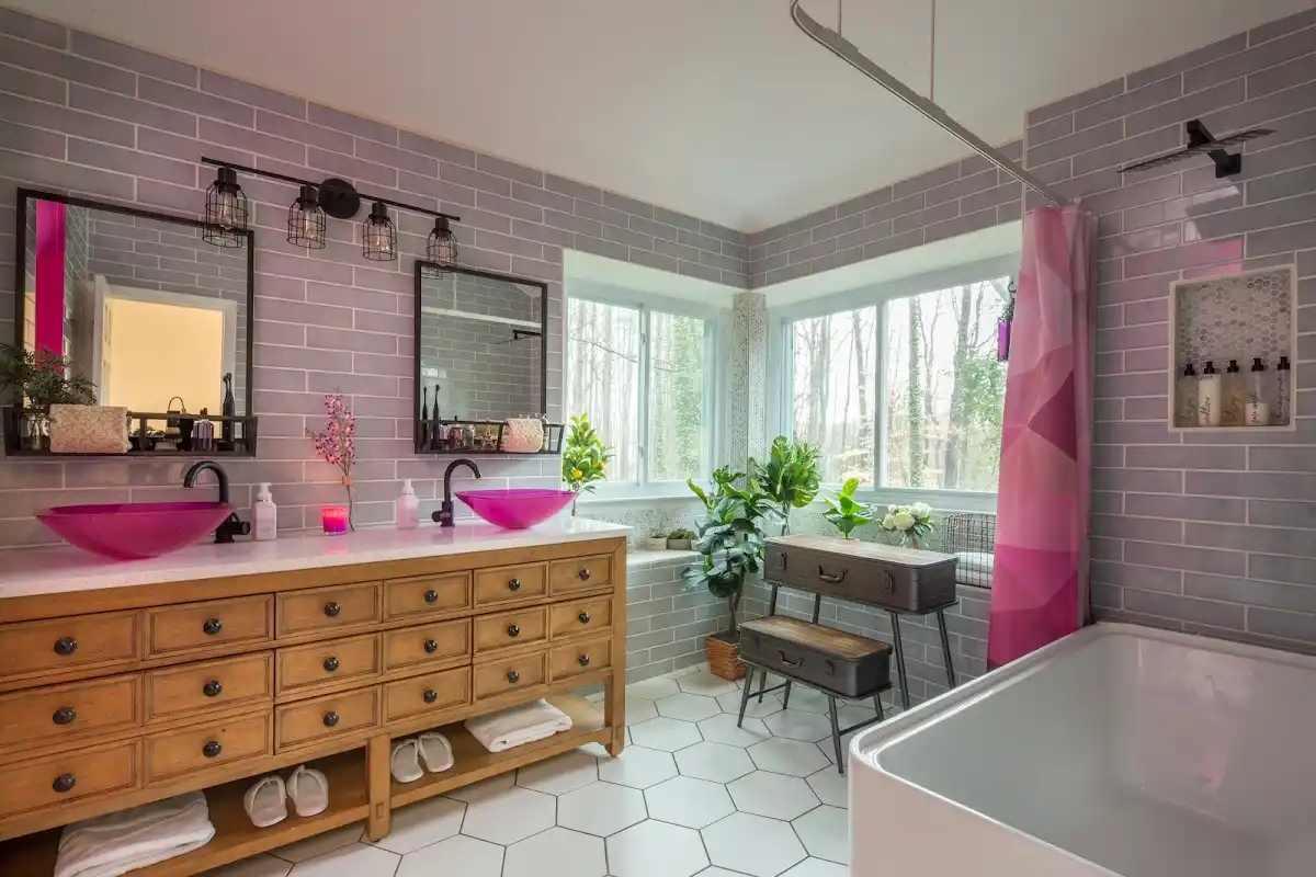 Bathroom renovation after water damage restoration in Barton