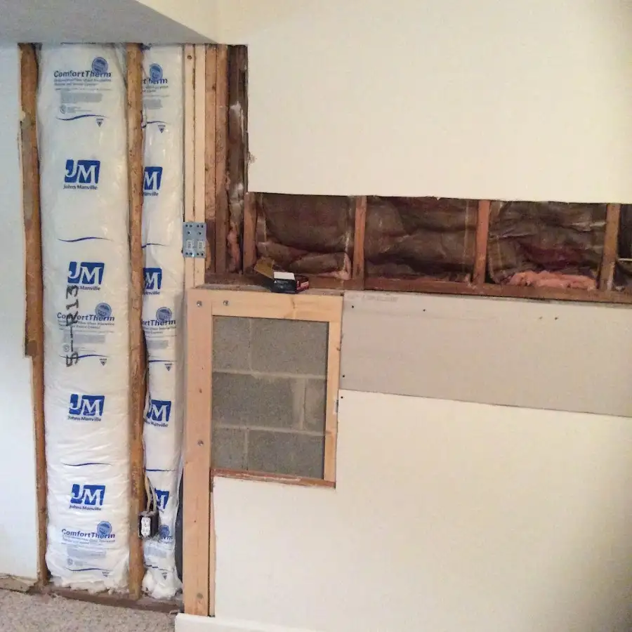 Wall insulation replacement during Contents Cleaning & Restoration in Barton
